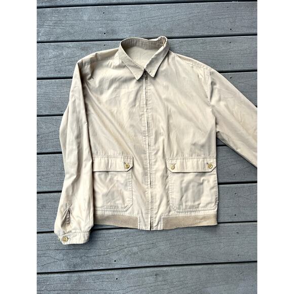 Item 126 Burberry Beige Thin zip up Jacket, Collared, Large - Picture 1 of 4